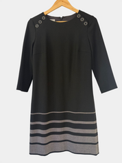 Hobbs Black and Grey Shift Dress — Size 10