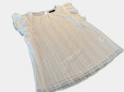 BASQUE White Sheer Lace Fully Linen Blouse Size 6