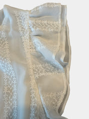BASQUE White Sheer Lace Fully Linen Blouse Size 6