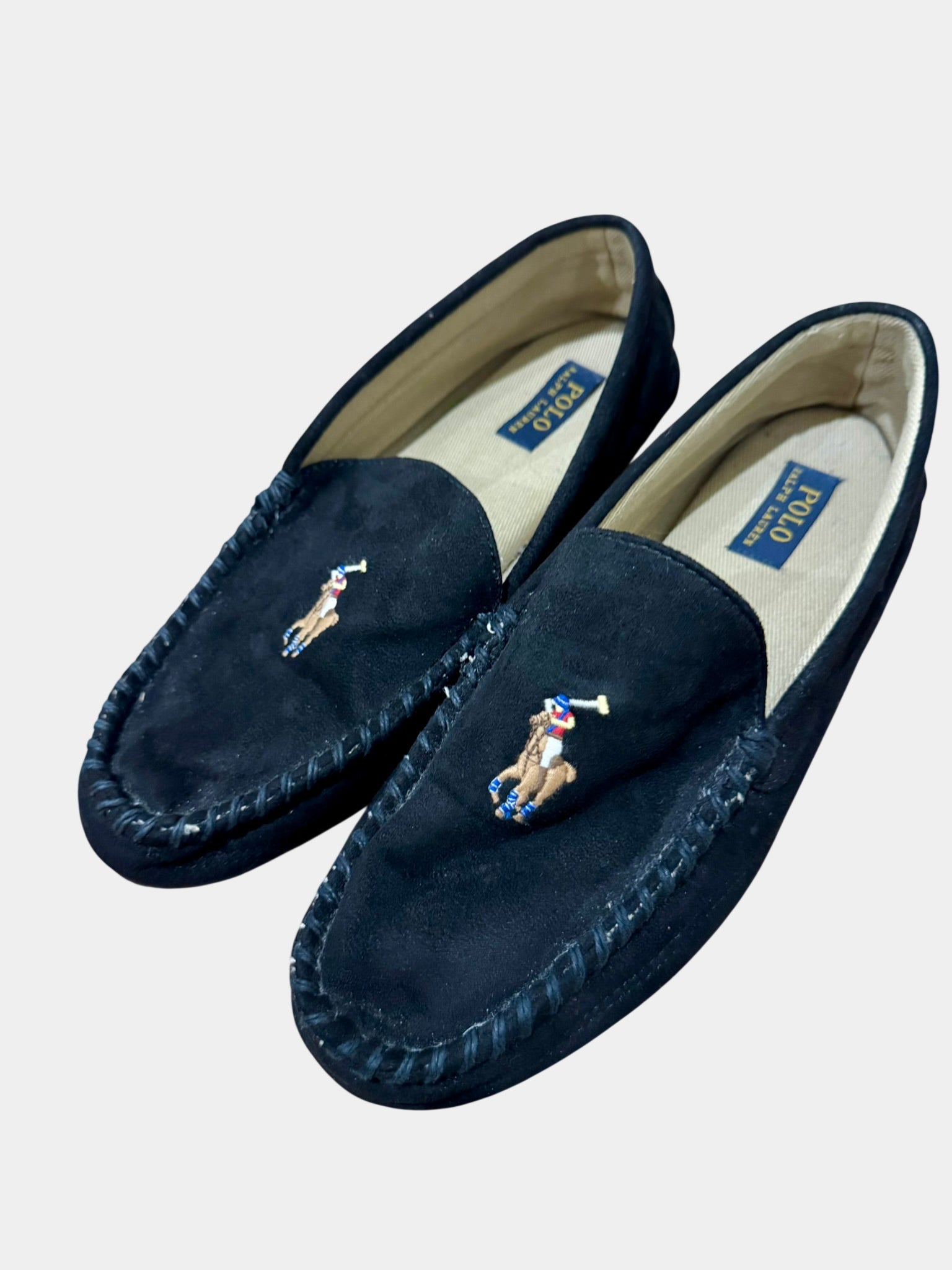 POLO RALPH LAURE Black Suede Loafers Size 10