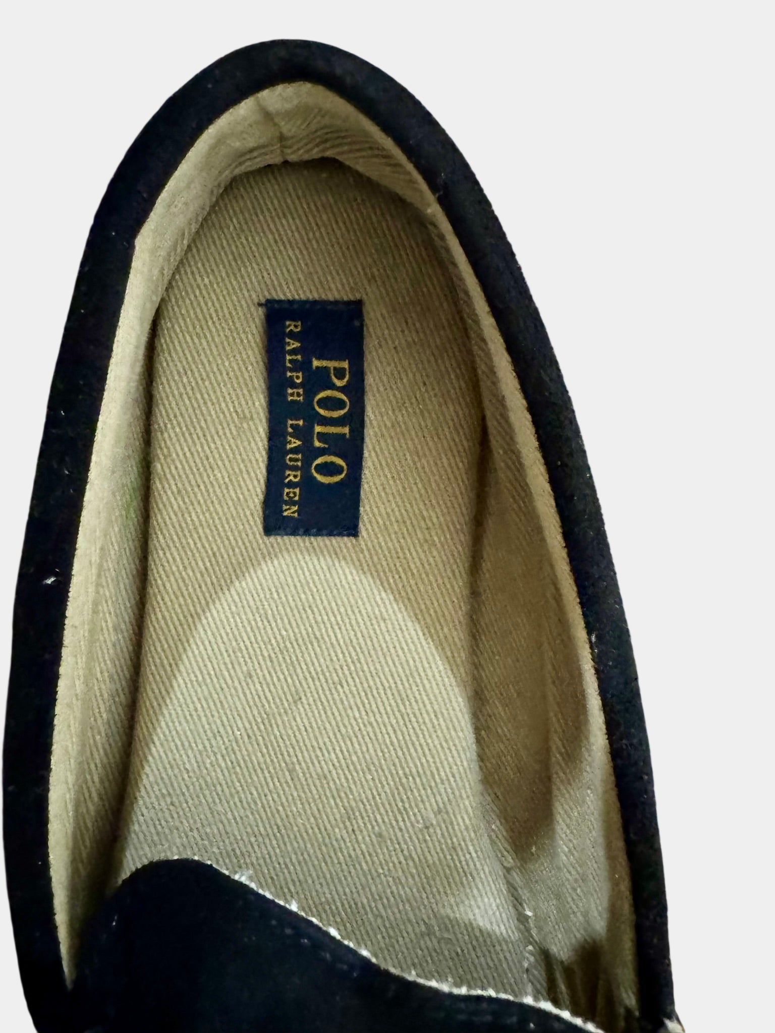 POLO RALPH LAURE Black Suede Loafers Size 10