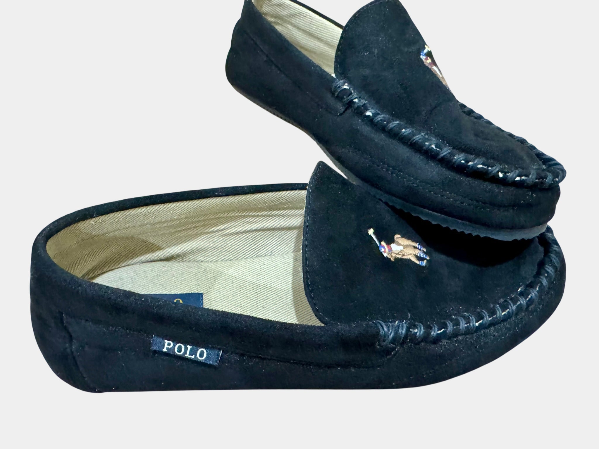 POLO RALPH LAURE Black Suede Loafers Size 10