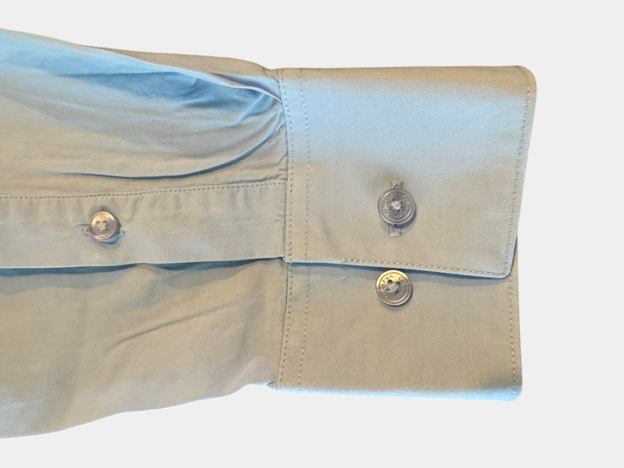 CALVIN KLEIN Baby Blue Long Sleeve Button-Up Slim Fit Shirt Size 40