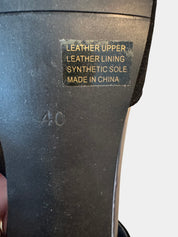 CHRISSE COLLECTION Black Suede/Pewter Low Heel with Adjustable Slingback Size 8.5 (40)