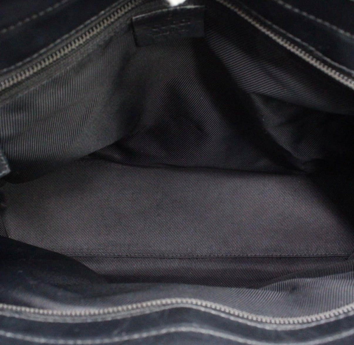 Gucci GG Tote Bag in Black Leather and Brown Canvas
