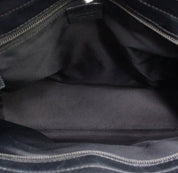 Gucci GG Tote Bag in Black Leather and Brown Canvas