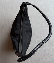 Gucci GG Black Leather and Canvas Hobo Bag