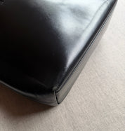 PRADA Black Leather Cut-out Logo Tote Bag with  Open Top w/ Matching Clutch