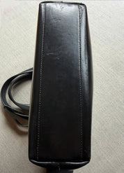 PRADA Black Leather Cut-out Logo Tote Bag with  Open Top w/ Matching Clutch
