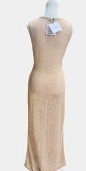 Atmos & Here Alisha Knit Sequin Gold Sparkle Dress NWT Size 12