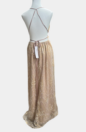 Morning Mist Gold Iridescent Sequin Dress NWT Size 14 Australian Designed