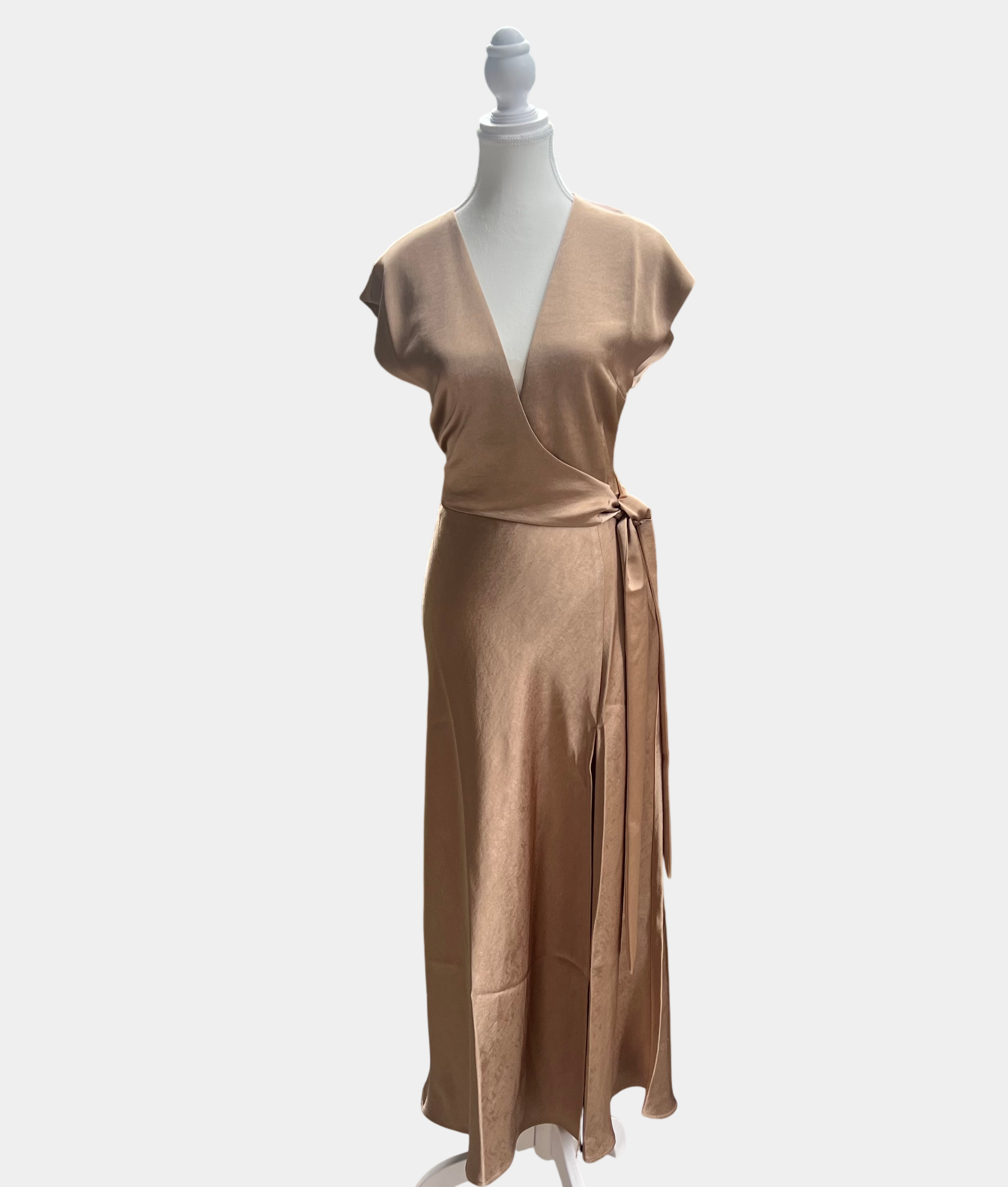 Bec + Bridge The Dreamer Wrap Dress Champagne Gold NWT AU Size 10 RRP