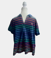GENUINE Paul & Shark Yachting Striped Polo Shirt Navy Blue Men's Large Pre-Loved
