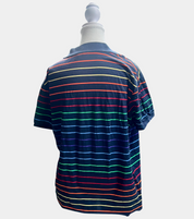 GENUINE Paul & Shark Yachting Striped Polo Shirt Navy Blue Men's Large Pre-Loved