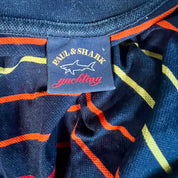 GENUINE Paul & Shark Yachting Striped Polo Shirt Navy Blue Men's Large Pre-Loved
