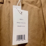 Vince Dark Khaki Brown Trousers - Elastic Waist American Luxury Contemporary - Size XS