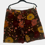 Her Industry Y2K Bold Floral Mini Skirt Black Yellow Orange Pink Size 12