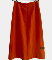 Serafina Australia Bright Orange Long Straight Midi Skirt Side Zip Size 12