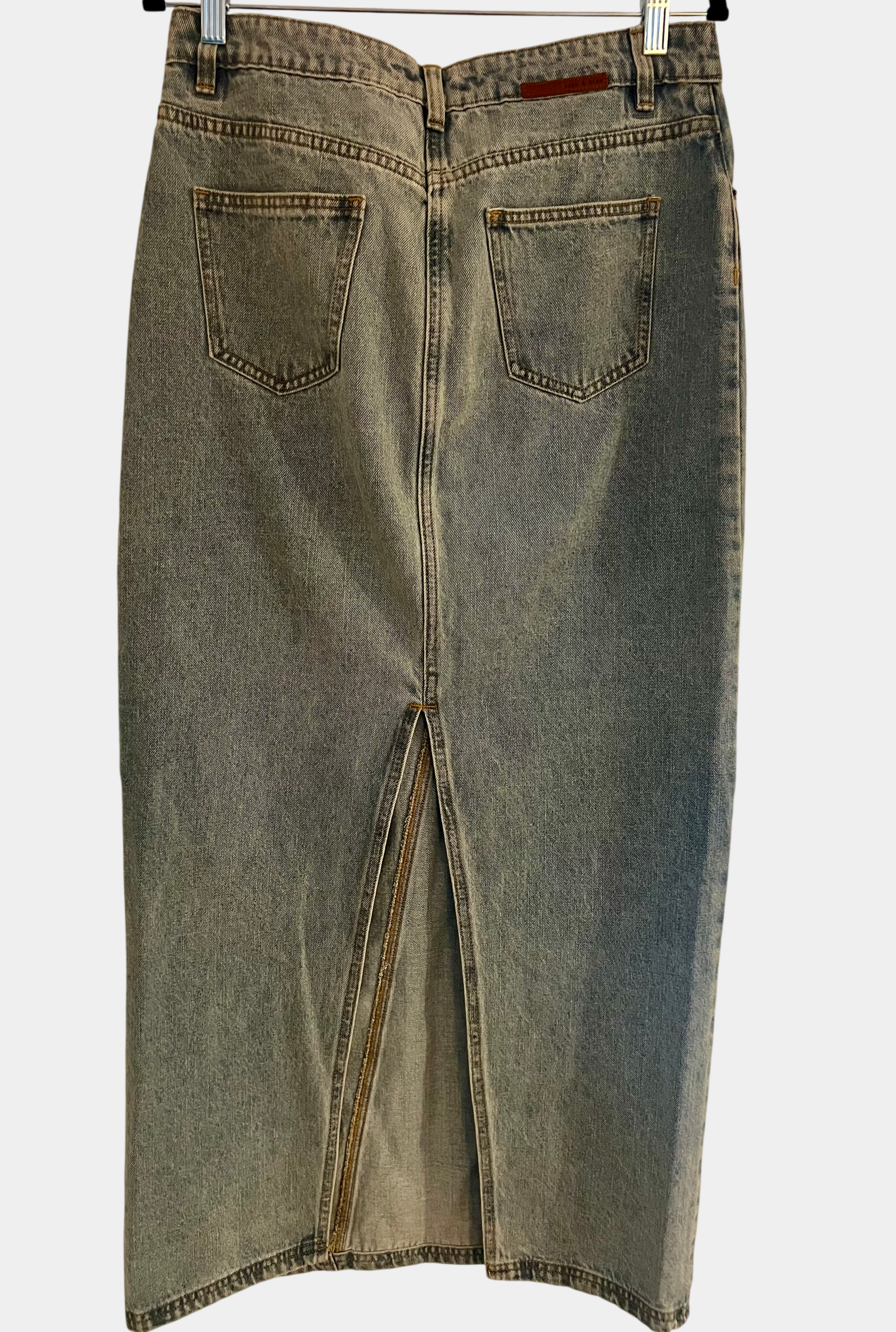 Sass & Bide Light Wash Denim Skirt Australian Designer Pre-Loved Size 10