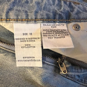 Sass & Bide Light Wash Denim Skirt Australian Designer Pre-Loved Size 10