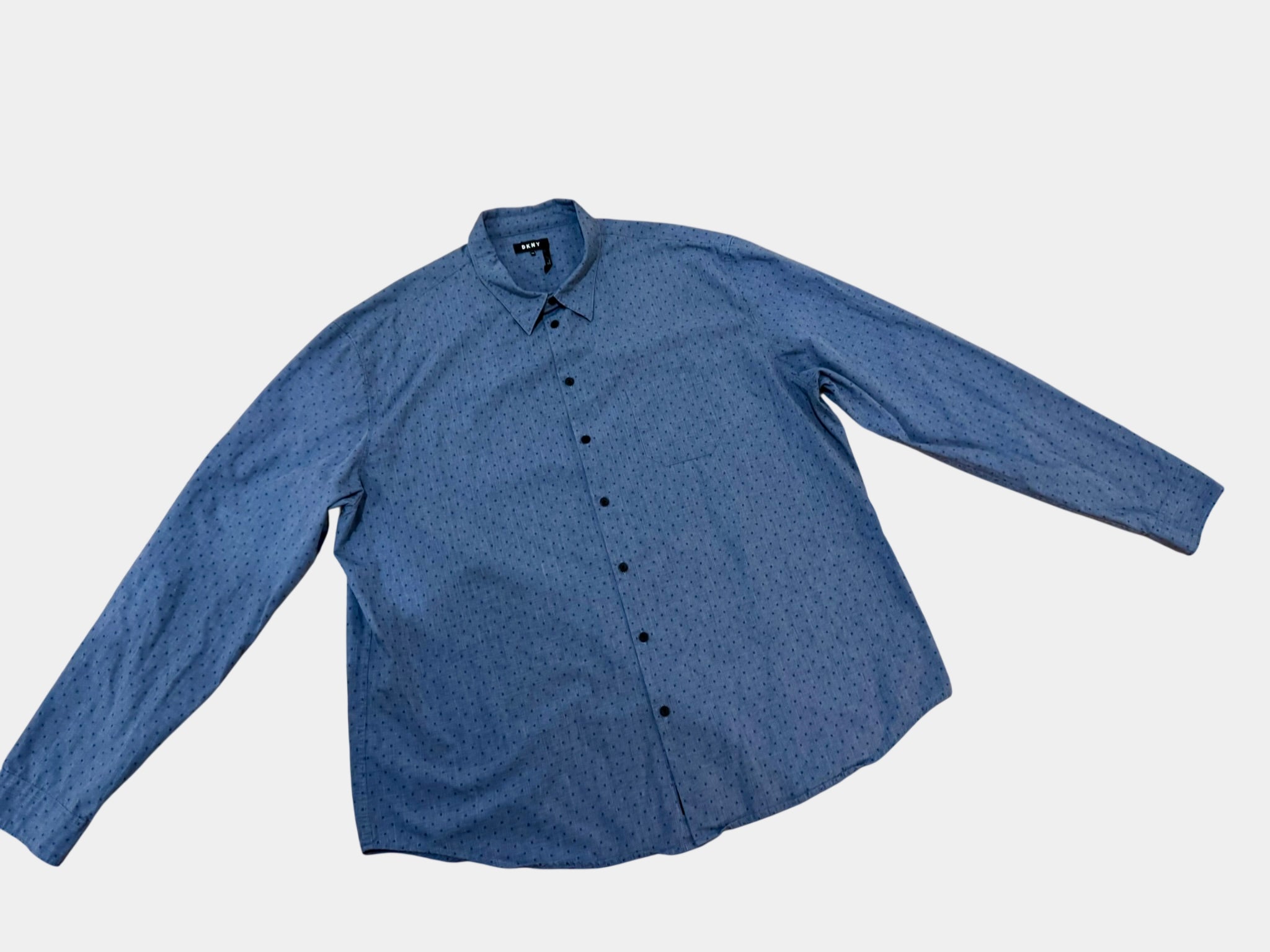 DKNY Blue Long Sleeve Button-Up Shirt Size XXL