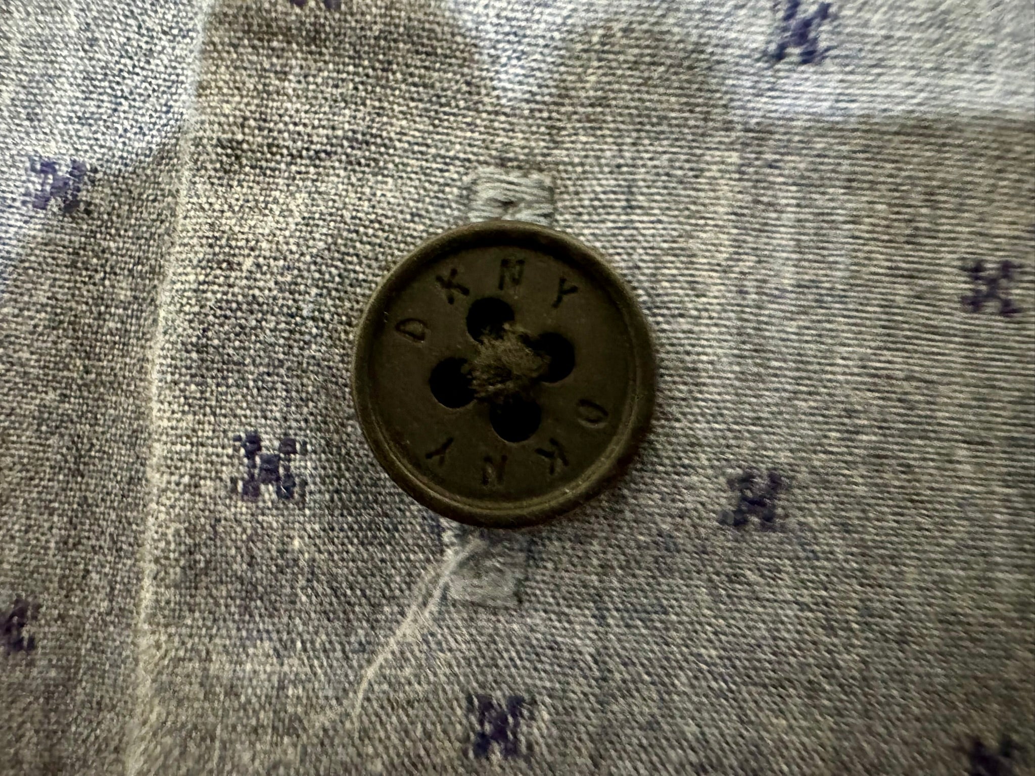 DKNY Blue Long Sleeve Button-Up Shirt Size XXL