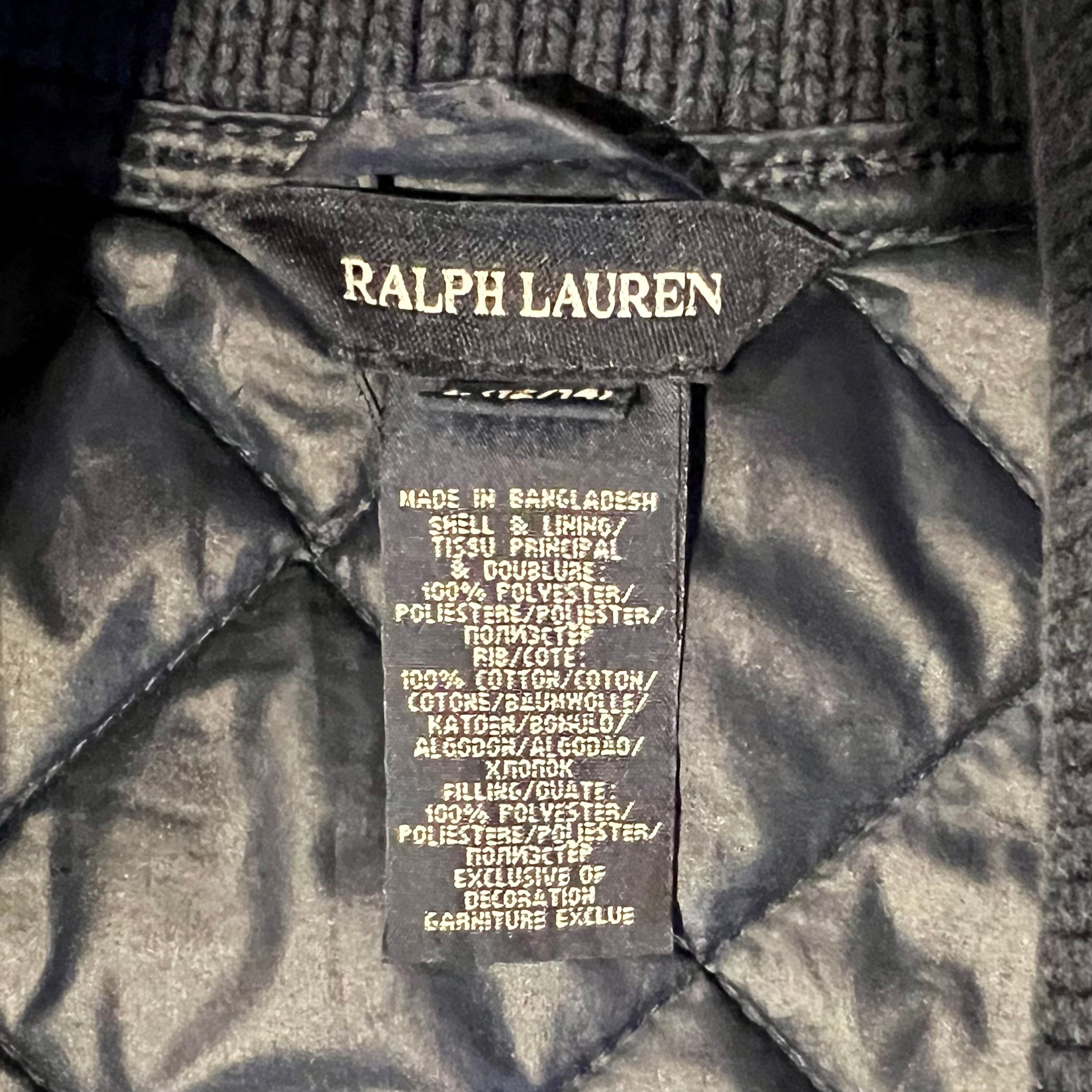 Vintage Ralph Lauren Navy Quilted Jacket Kids L 12/14 Fits Women's XXS