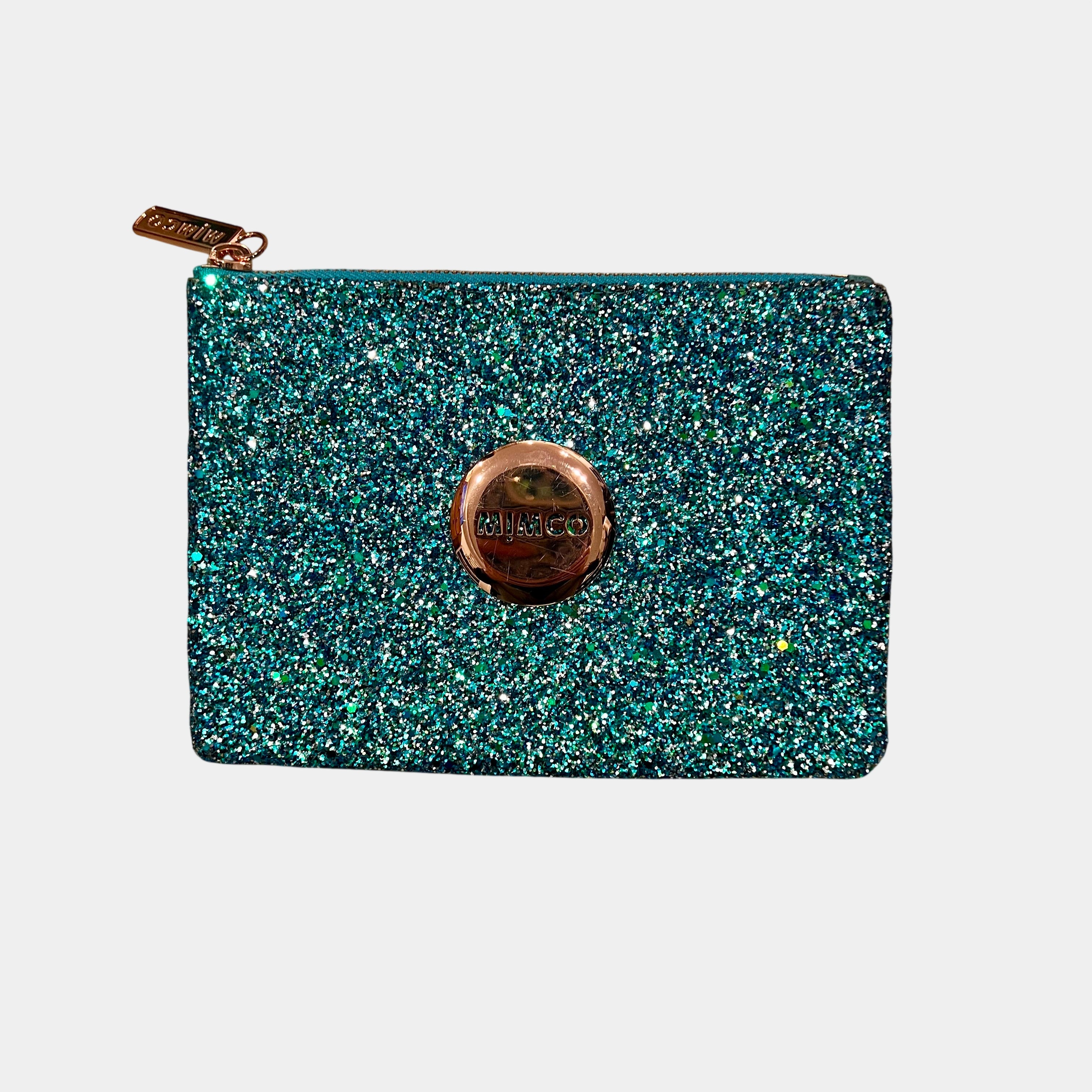 Mimco Blue Glitter Pouch Evening Clutch
