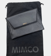Mimco Black Leather Drift Slip Clutch Pouch — With Dust Bag - NWT