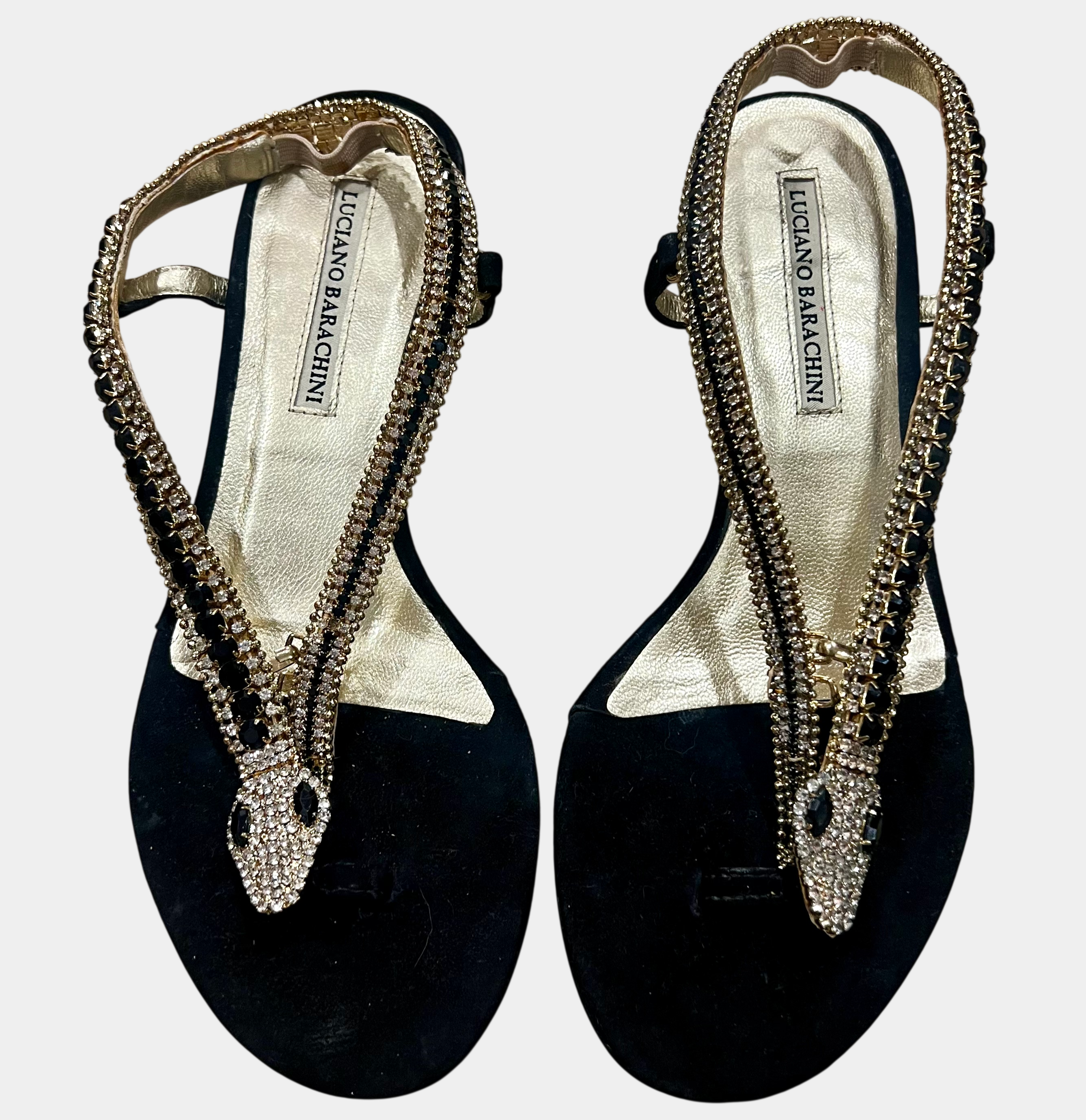 Luciano Barachini Italian Leather Snake Sandals — EU 36