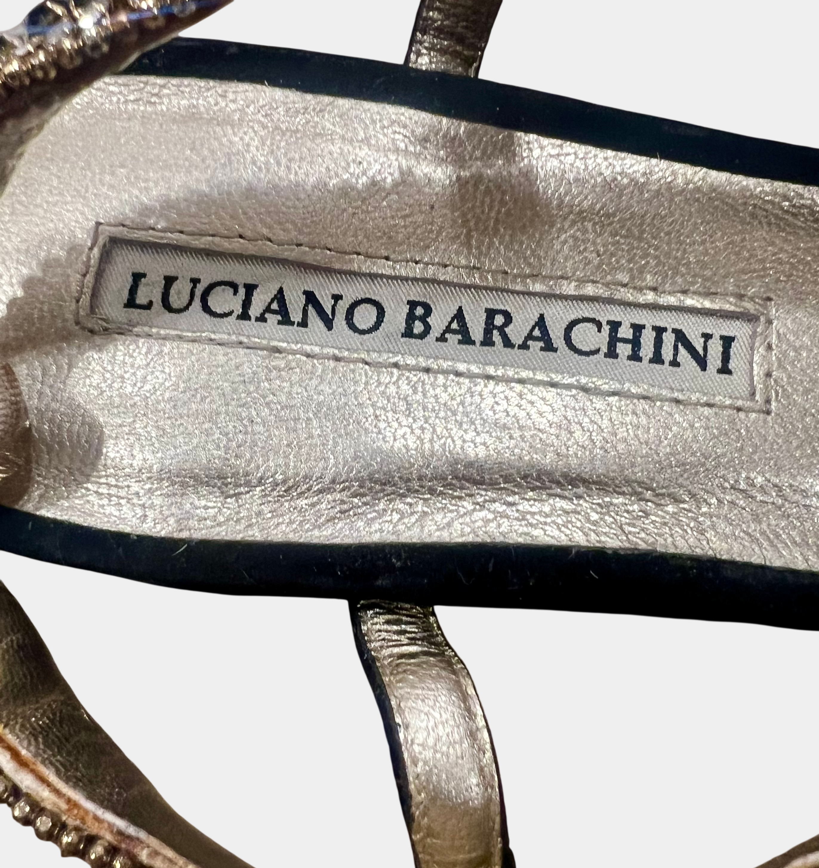 Luciano Barachini Italian Leather Snake Sandals — EU 36