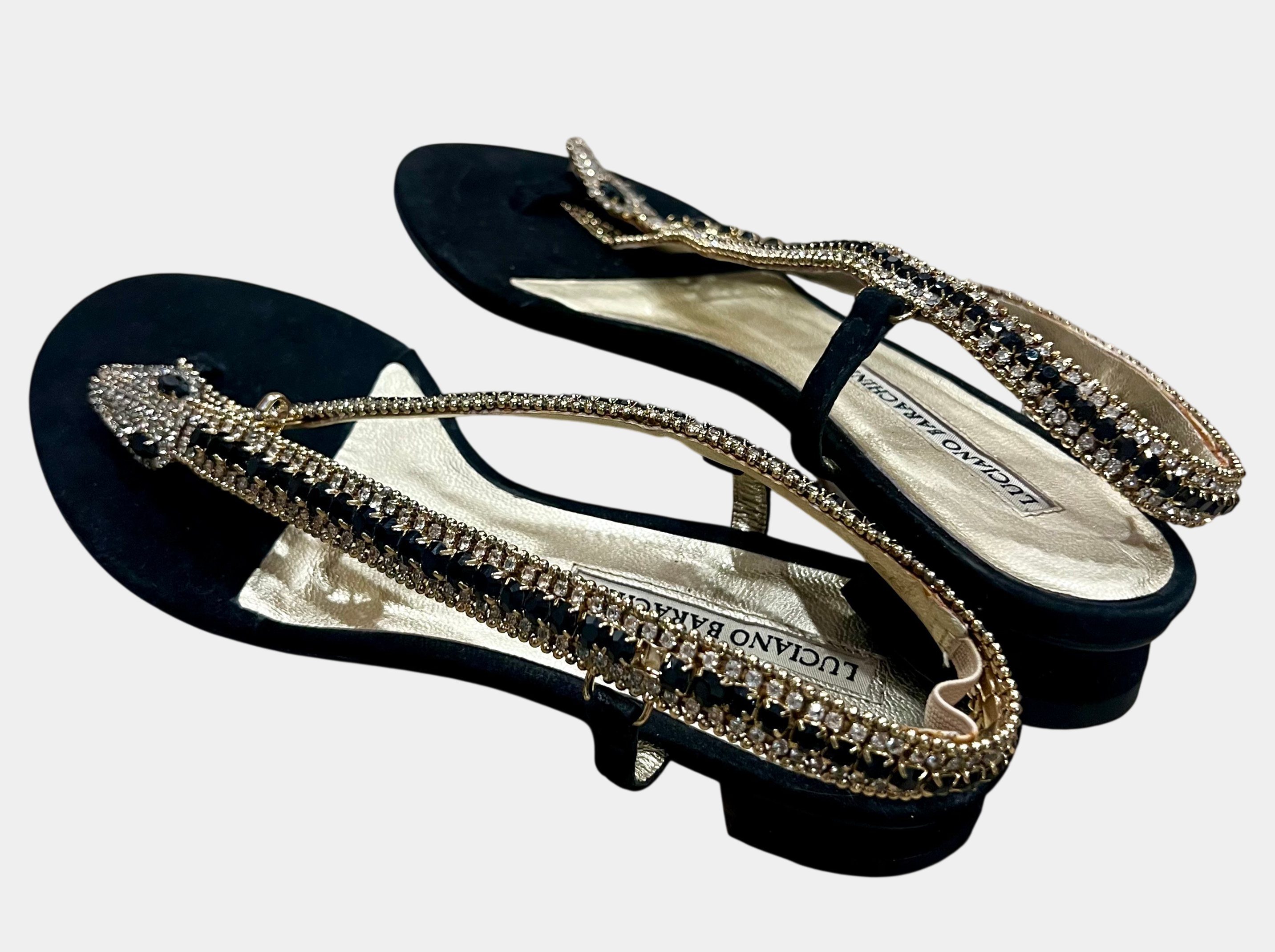 Luciano Barachini Italian Leather Snake Sandals — EU 36