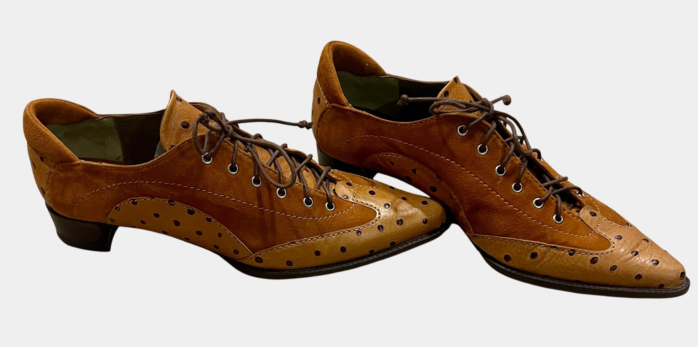 Looky Brown Mixed Leather Shoes — EU 38