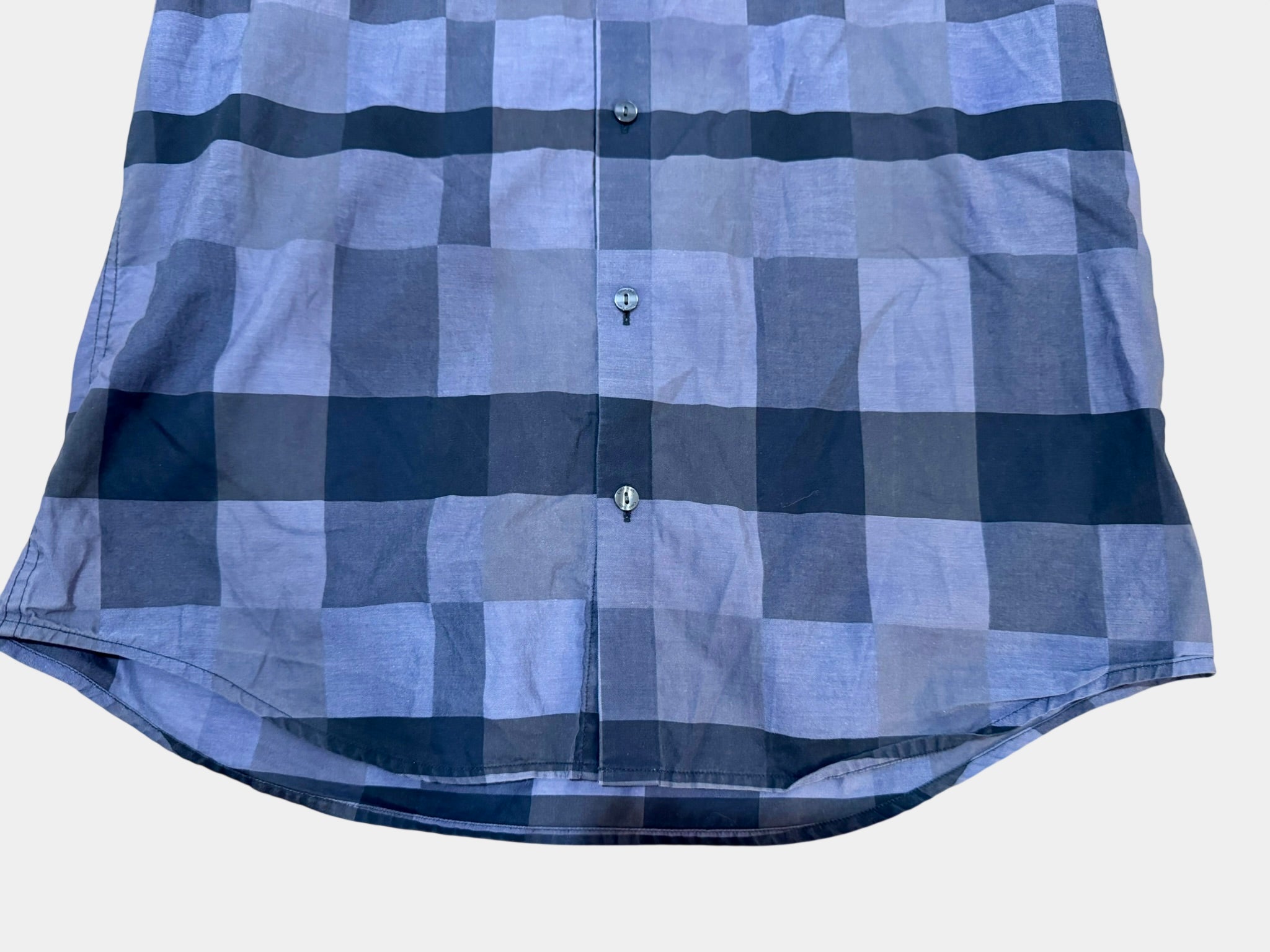 CALVIN KLEIN Blue Checked Long Sleeve Shirt Size M