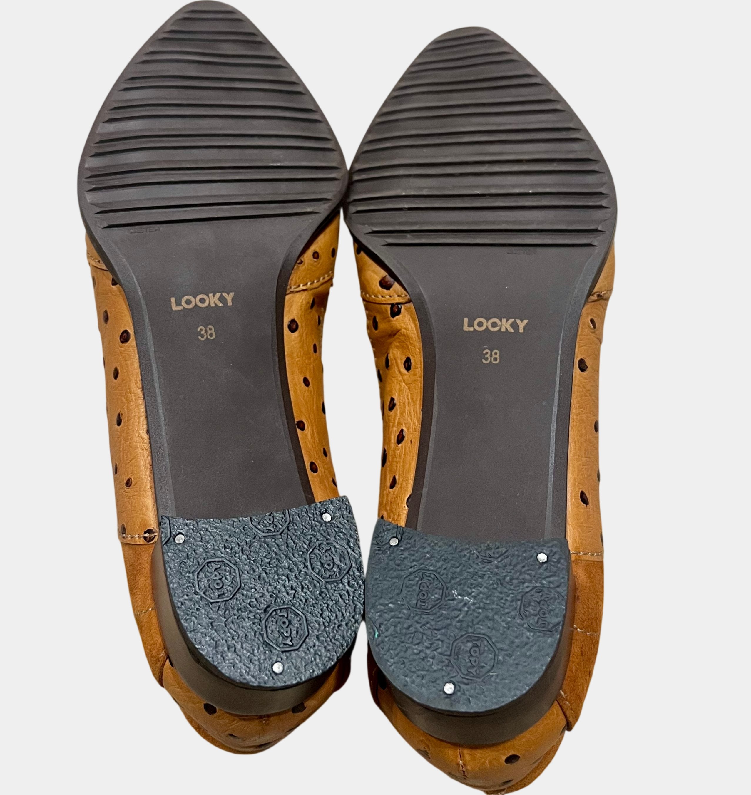 Looky Brown Mixed Leather Shoes — EU 38