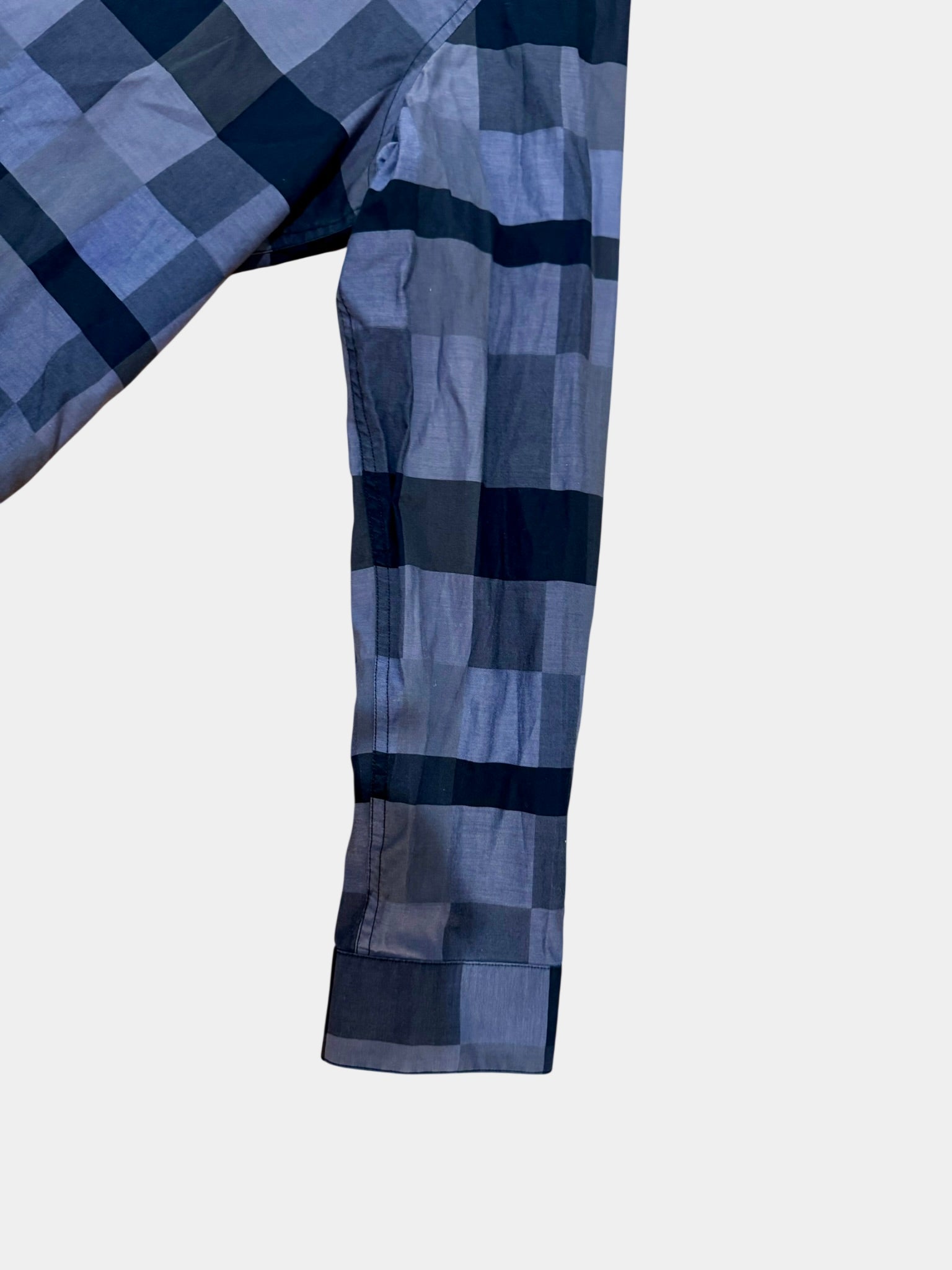 CALVIN KLEIN Blue Checked Long Sleeve Shirt Size M