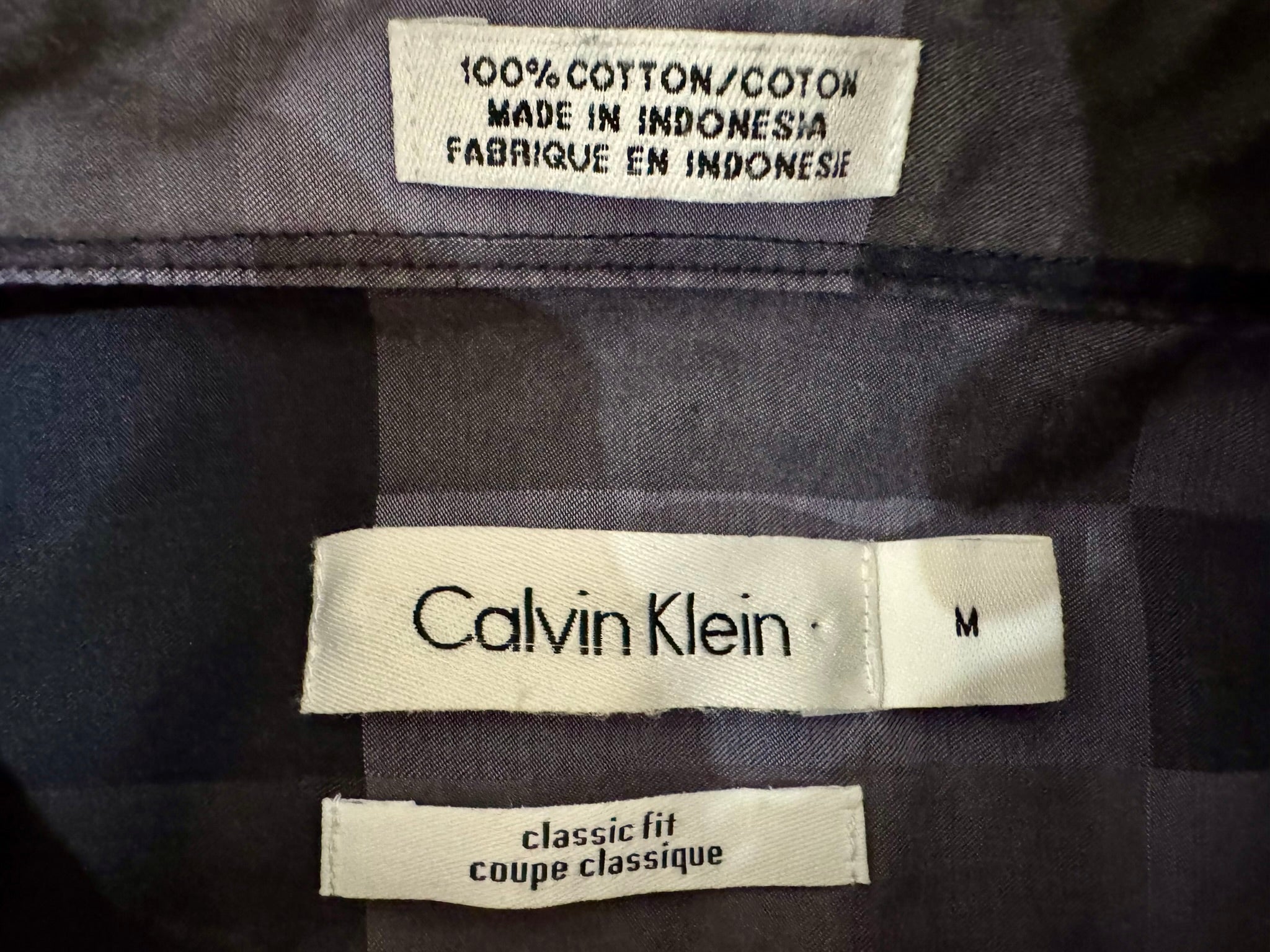 CALVIN KLEIN Blue Checked Long Sleeve Shirt Size M