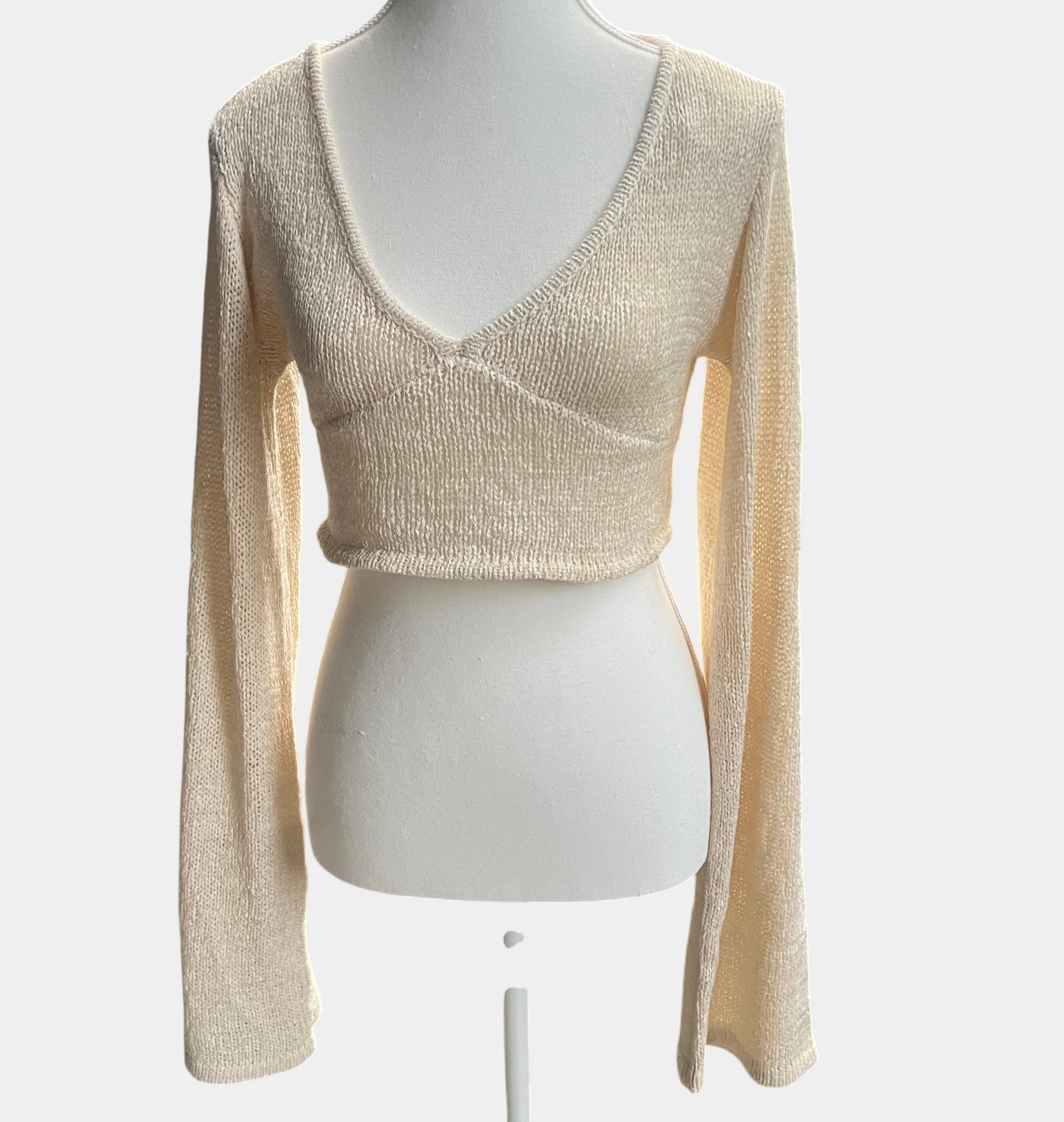 Sabo Callea Knit Top — Cream, Size XL | NWT
