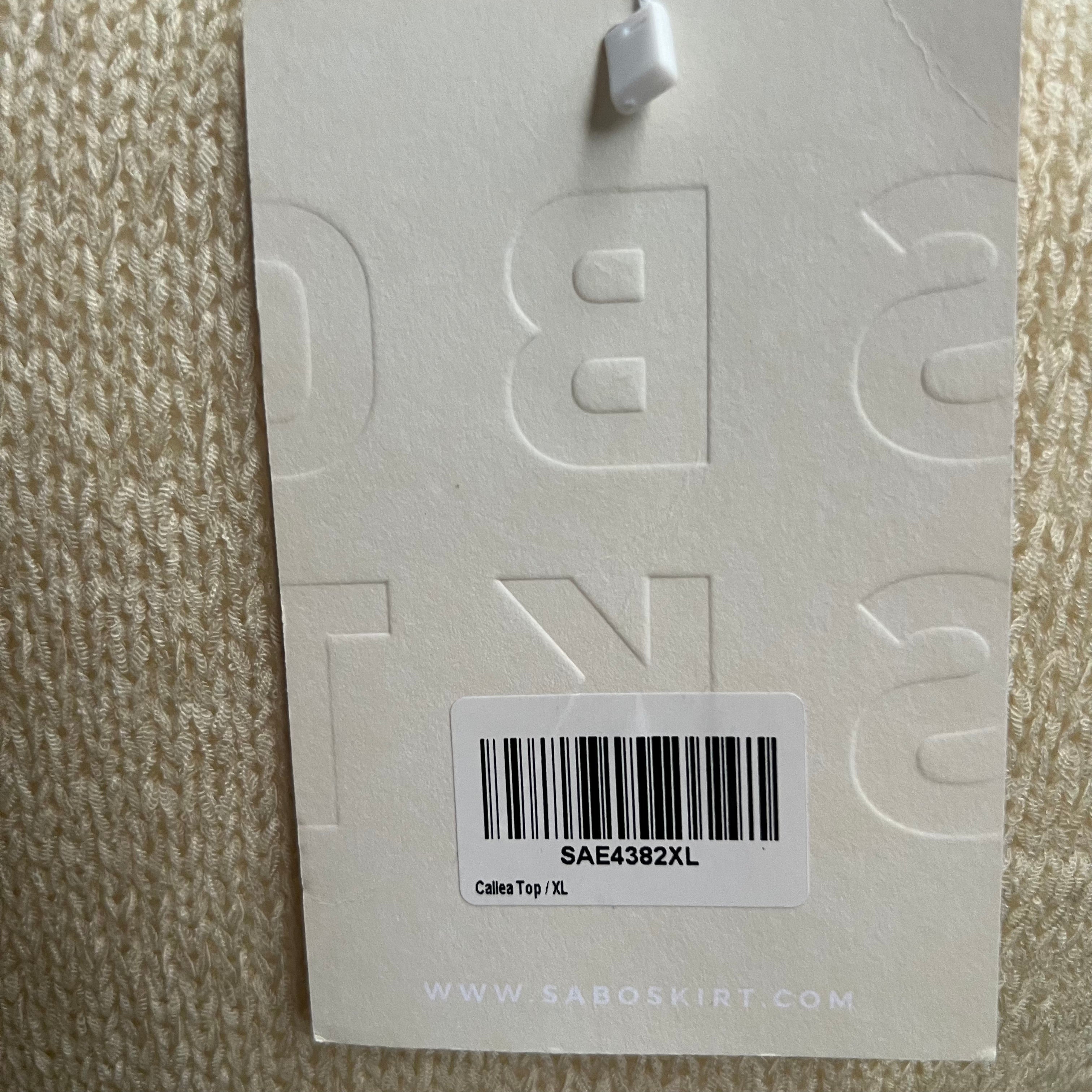 Sabo Callea Knit Top — Cream, Size XL | NWT