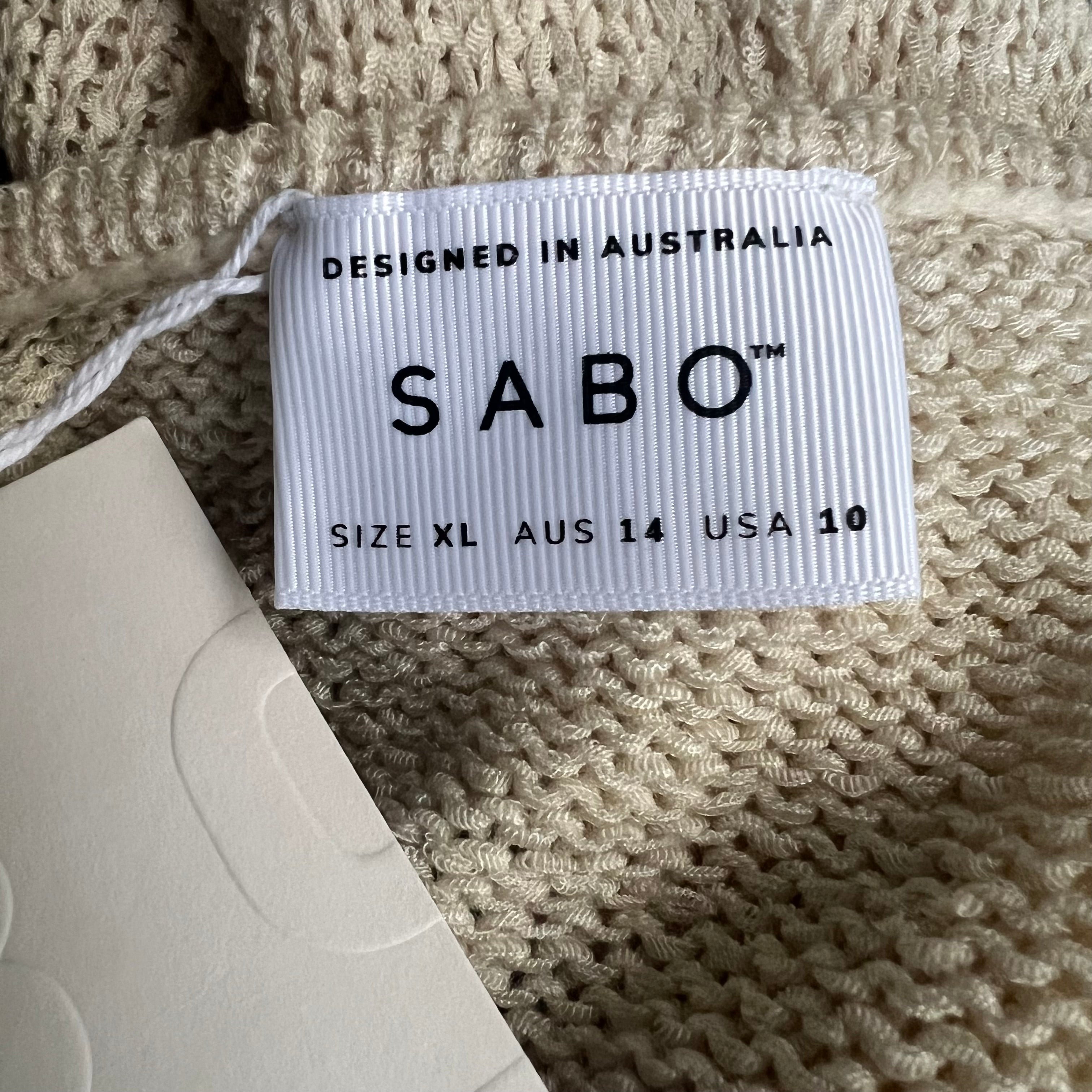 Sabo Callea Knit Top — Cream, Size XL | NWT