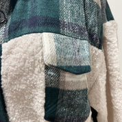YH & CO Green Plaid Fleece Oversized Shacket — Size 10 | NWT