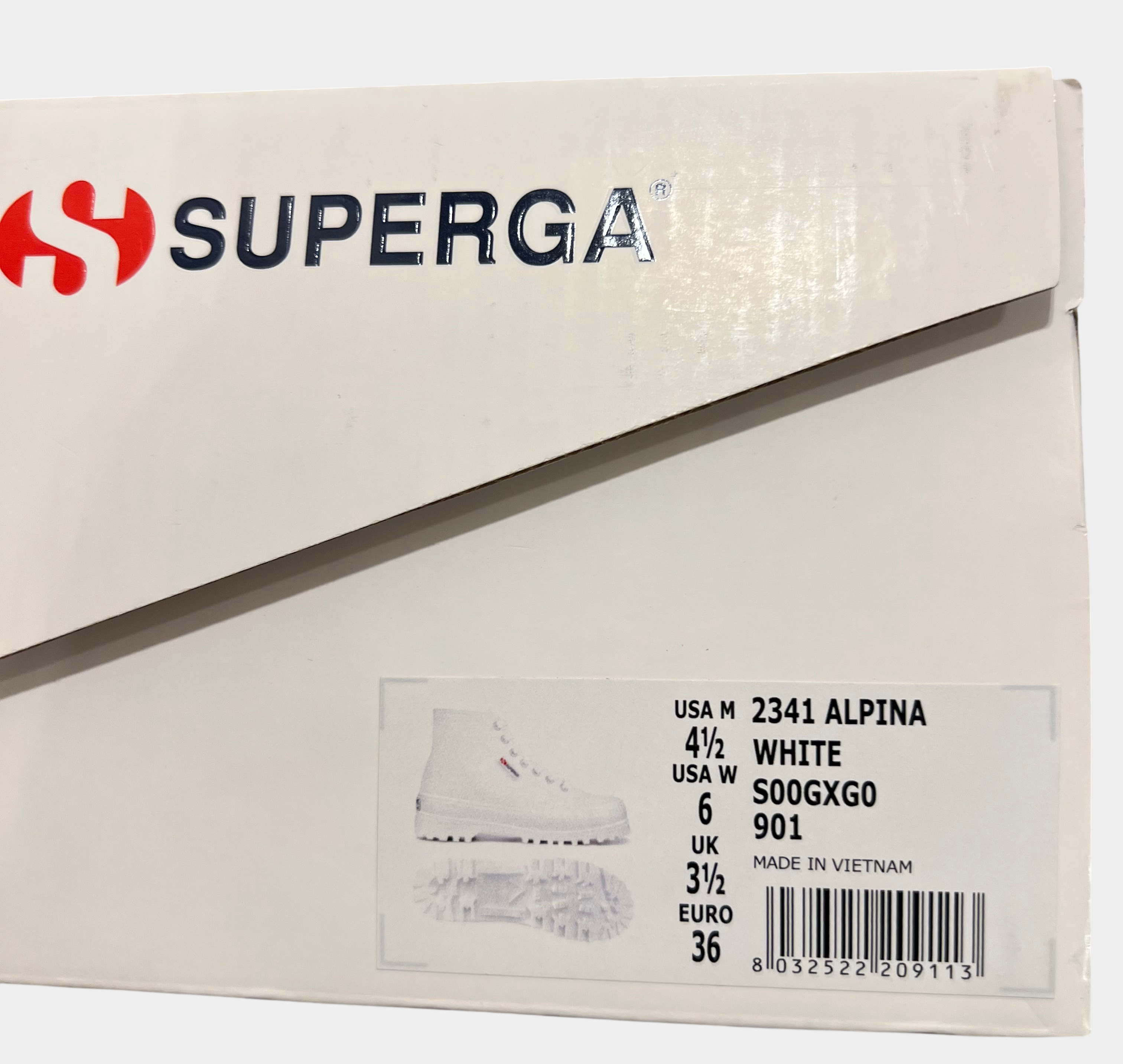 Superga Alpine White Canvas Hightops — EU 36 - NWT