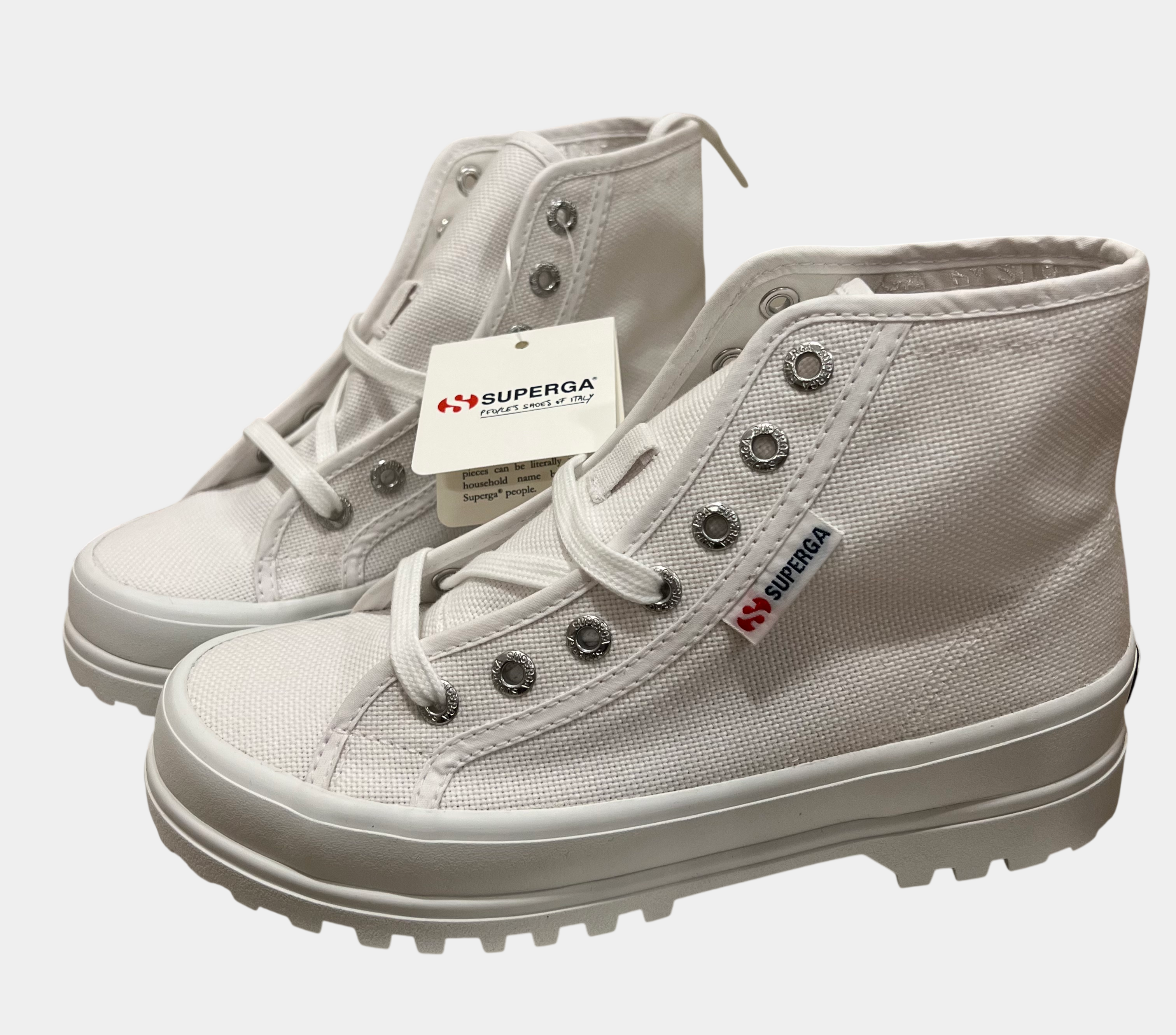 Superga Alpine White Canvas Hightops — EU 36 - NWT