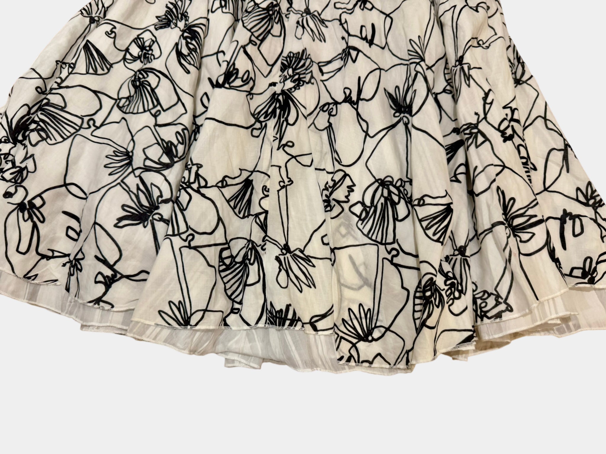 MOSCHINO Black and White Floral Skirt Size 12