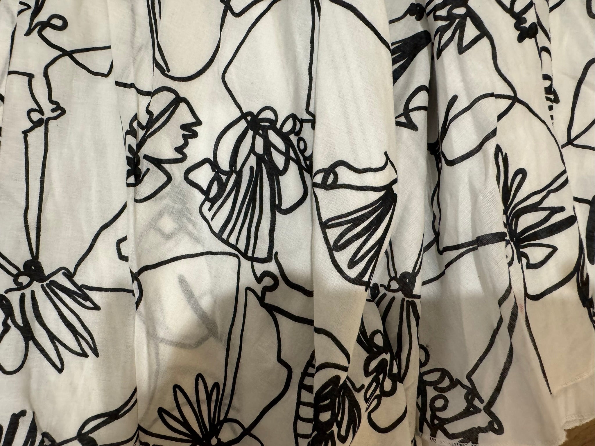 MOSCHINO Black and White Floral Skirt Size 12