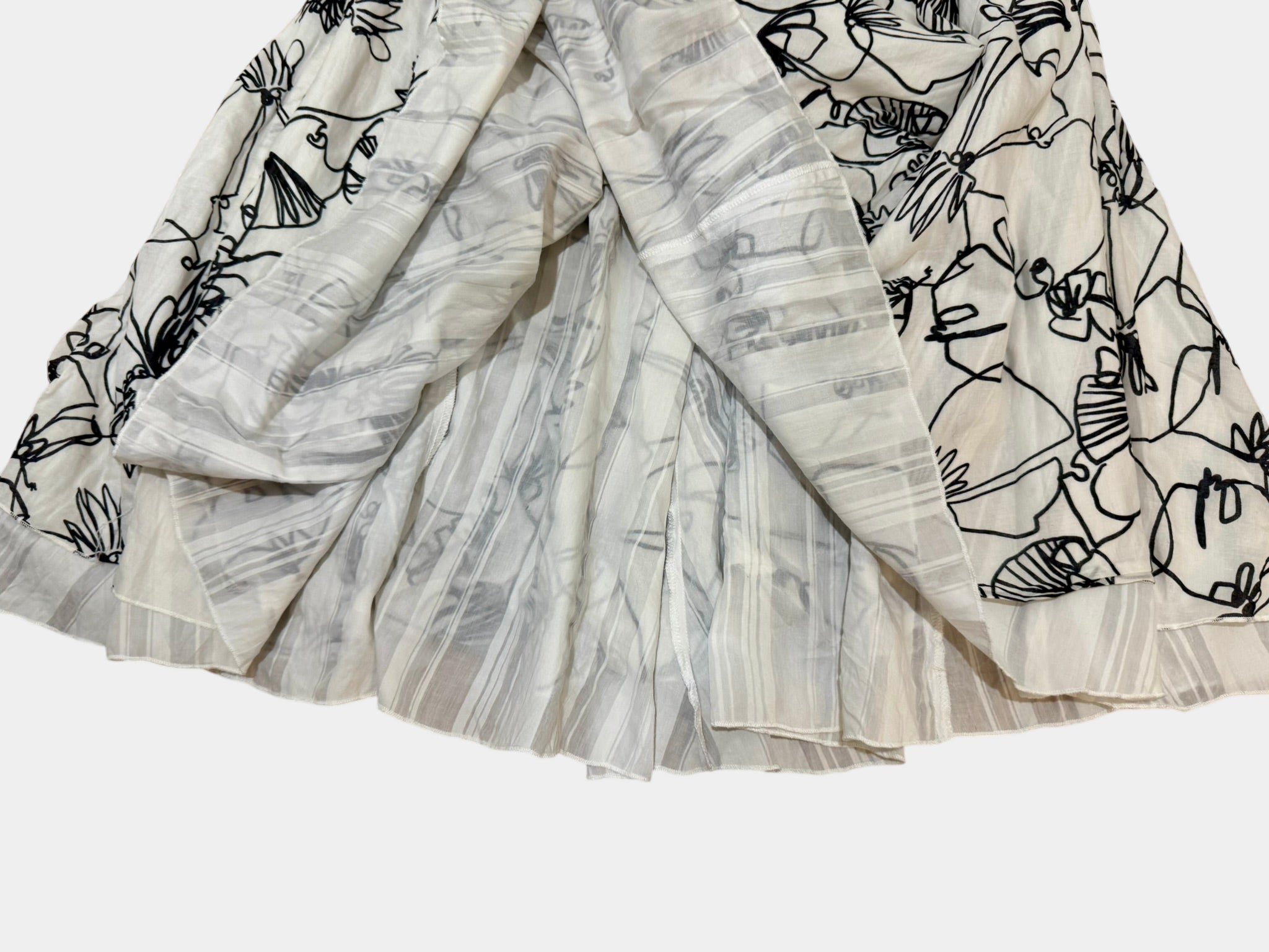 MOSCHINO Black and White Floral Skirt Size 12