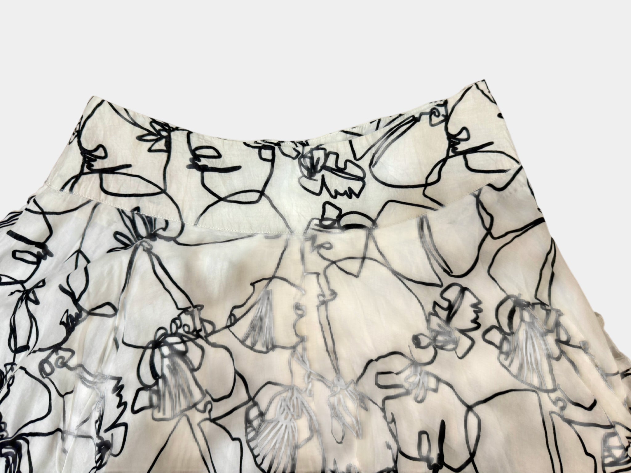 MOSCHINO Black and White Floral Skirt Size 12