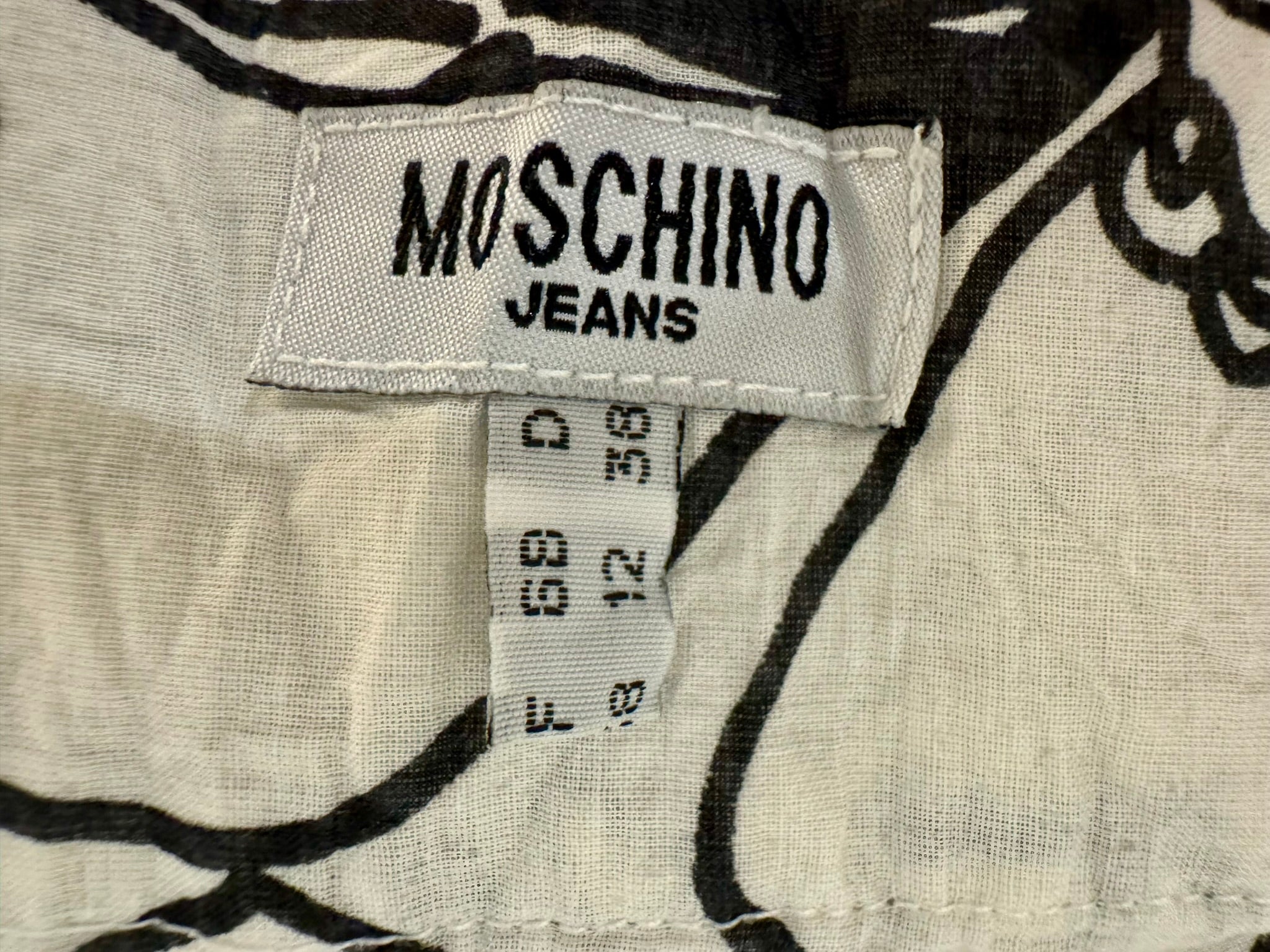 MOSCHINO Black and White Floral Skirt Size 12