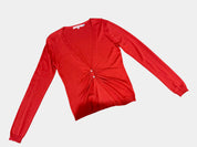 LISA HO Coral Button-Up Cardigan made from 70% Silk Size M