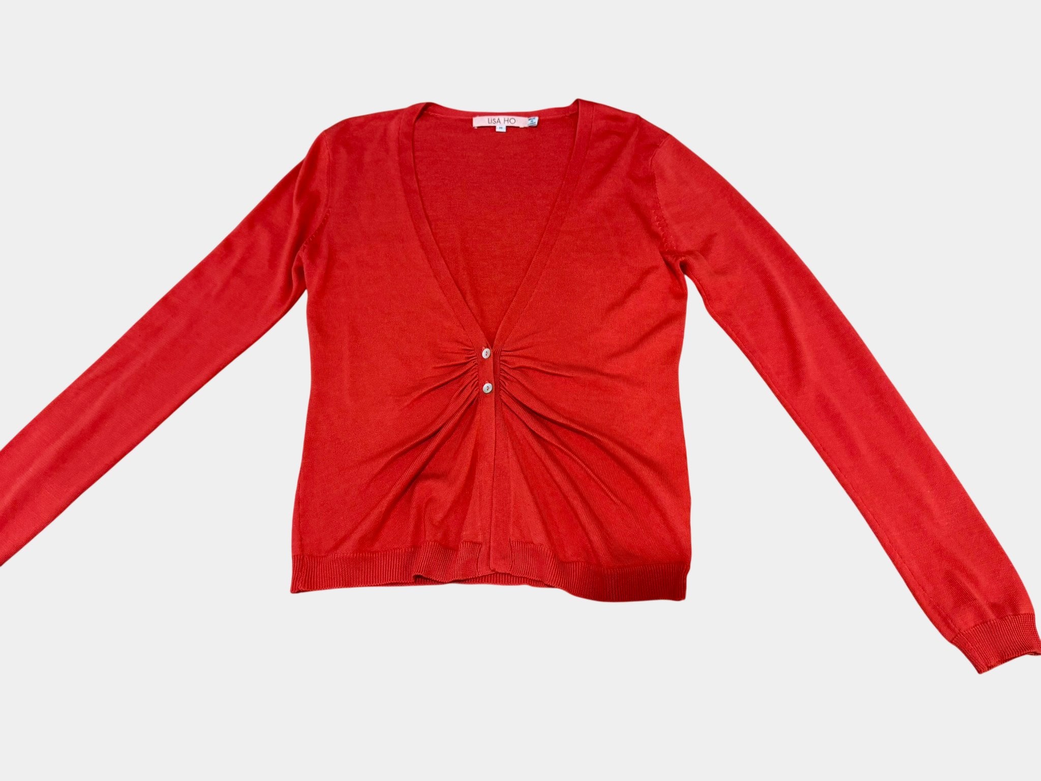 LISA HO Coral Button-Up Cardigan made from 70% Silk Size M